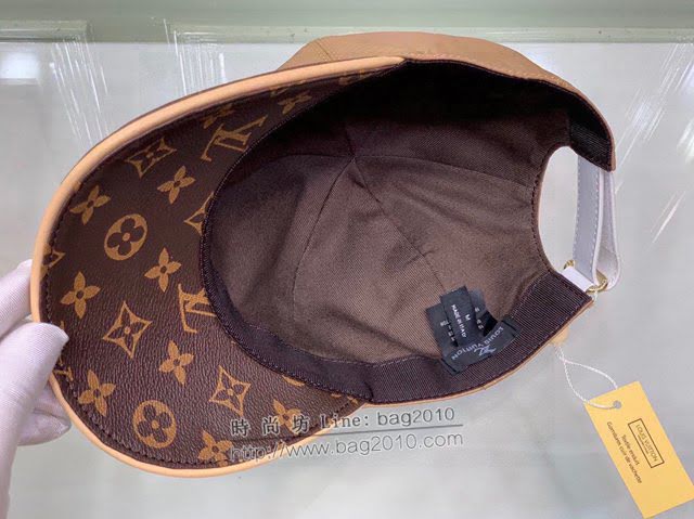 LV新品男士帽子 路易威登印花綢緞老花拼接鴨舌帽棒球帽  mm1366